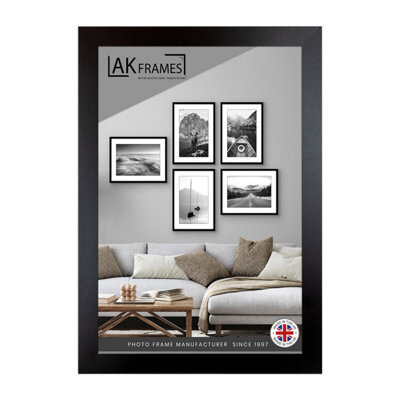 "AK Frames Sleek 9X7"" Black Thin Modern Picture Frame - Slim And Design For Posters, Prints And Photos - Elegant Wall Frame Decor" - image 1