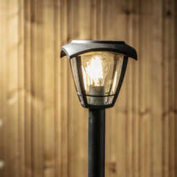CGC Lighting Cgc Lara Black Solar Outdoor Outside Post Light Bollard Traditional Filament Led Warm White Light Ip44 - thumbnail 3