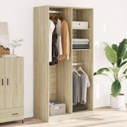 Berkfield Durable Wardrobe Sonoma Oak 100X50X200 Cm Engineered Wood - thumbnail 3