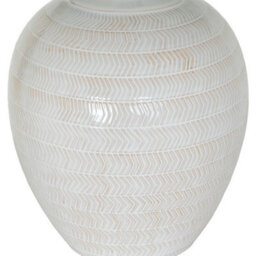Hill Interiors Chevronne Ceramic Table Lamp With Linen Shade - Ceramic - L41 X W41 X H63 Cm - White - thumbnail 2
