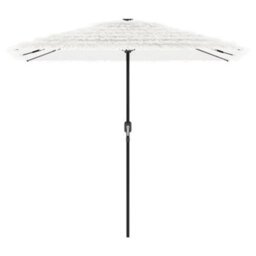 Berkfield Garden Parasol With Steel Pole White 248X248X248 Cm - thumbnail 4