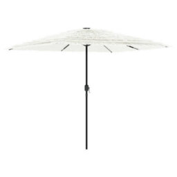 Berkfield Garden Parasol With Steel Pole White 248X248X248 Cm - thumbnail 5