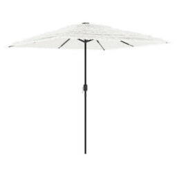 Berkfield Garden Parasol With Steel Pole White 248X248X248 Cm - thumbnail 2