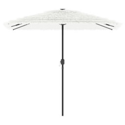 Berkfield Garden Parasol With Steel Pole White 248X248X248 Cm - thumbnail 3