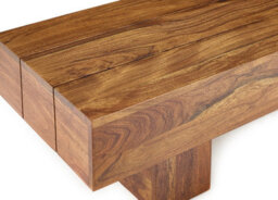 Elm Home And Garden Solid Dark Wooden Low Retro Small Coffee Table Small H 36 X W 100 X D 45 Cm - thumbnail 3