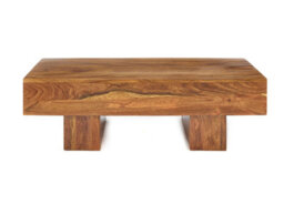 Elm Home And Garden Solid Dark Wooden Low Retro Small Coffee Table Small H 36 X W 100 X D 45 Cm - thumbnail 2