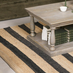 Navin Artisan Black Stripe Jute Rug 230X160Cm - thumbnail 3
