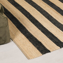 Navin Artisan Black Stripe Jute Rug 230X160Cm - thumbnail 2