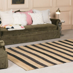 Navin Artisan Black Stripe Jute Rug 230X160Cm - thumbnail 1