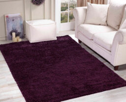 Desire Rugs Plain Living Room Shaggy Area Rugs Violet 80X150 Cm - thumbnail 5