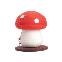 Thehotsale Sisal Mushroom-Shaped Cat Scratching Post With Soft Teddy Fleece Base And Hanging Toy Charms, 28Cm W X 28Cm D X 34Cm H - thumbnail 4