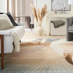 Beige Wool Luxurious Modern Handmade Optical/ (3D) Abstract Dining Room Bedroom And Living Room Rug -114Cm X 175Cm - thumbnail 2