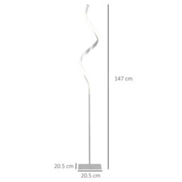 Wyld Haus Mari 147Cm Silver Dimmable Spiral Led Floor Lamp With Square Base - thumbnail 3