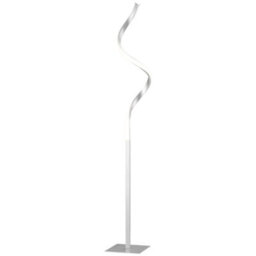 Wyld Haus Mari 147Cm Silver Dimmable Spiral Led Floor Lamp With Square Base