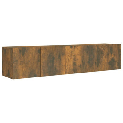 Berkfield Modern 2 Piece Tv Cabinet Set Smoked Oak Engineered Wood - image 1