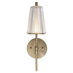 Happy Homewares Antique Brass Wireless Rechargeable Touch Dimmer Wall Light With Ribbed Shade - thumbnail 3