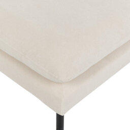Wyld And Coco Glamourhome Pillow-Top Ottoman Beige Fabric Footstool With Aluminium Legs, W70 X D70 X H44 Cm - thumbnail 5