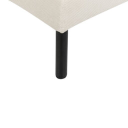 Wyld And Coco Glamourhome Pillow-Top Ottoman Beige Fabric Footstool With Aluminium Legs, W70 X D70 X H44 Cm - thumbnail 6