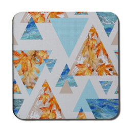 Andrew Lee Triangles With Maple, Oak Leaves, Marble (Coaster) / Default Title - thumbnail 1