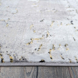 Loomed Silver Gold Metallic Transitional Contemporary Abstract Living Area Rug 190X280Cm - thumbnail 3
