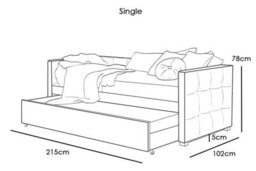 Holyrood Charcoal Grey Upholstered Day Bed & Pull Out Guest Trundle - Single - thumbnail 8