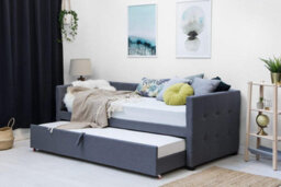 Holyrood Charcoal Grey Upholstered Day Bed & Pull Out Guest Trundle - Single - thumbnail 7