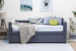 Holyrood Charcoal Grey Upholstered Day Bed & Pull Out Guest Trundle - Single - thumbnail 6