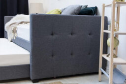 Holyrood Charcoal Grey Upholstered Day Bed & Pull Out Guest Trundle - Single - thumbnail 4