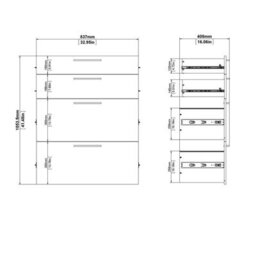 Wyld Haus Dris Natural Oak-Effect Bookcase 1 Shelf 4 Drawers - thumbnail 9