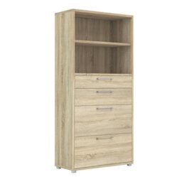 Wyld Haus Dris Natural Oak-Effect Bookcase 1 Shelf 4 Drawers - thumbnail 3