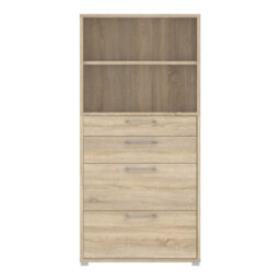 Wyld Haus Dris Natural Oak-Effect Bookcase 1 Shelf 4 Drawers - thumbnail 2