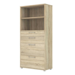 Wyld Haus Dris Natural Oak-Effect Bookcase 1 Shelf 4 Drawers - thumbnail 4