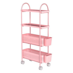 Levede 4 Tier Narrow Kitchen Trolley Cart Metal Pull Out Baskets Storage Bins - thumbnail 2