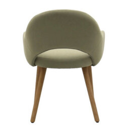 Set Of 2 Sage Green Velvet Dining Chairs With Oak Legs - thumbnail 6