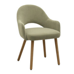 Set Of 2 Sage Green Velvet Dining Chairs With Oak Legs - thumbnail 4