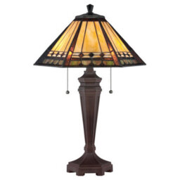 Luminosa Lighting Elstead Arden 2 Light Tiffany Desk Lamp Bronze, E27