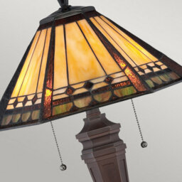 Luminosa Lighting Elstead Arden 2 Light Tiffany Desk Lamp Bronze, E27 - thumbnail 2