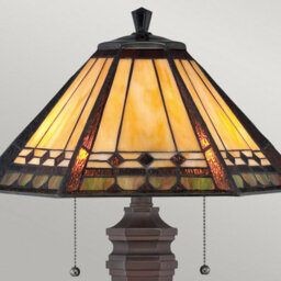 Luminosa Lighting Elstead Arden 2 Light Tiffany Desk Lamp Bronze, E27 - thumbnail 3