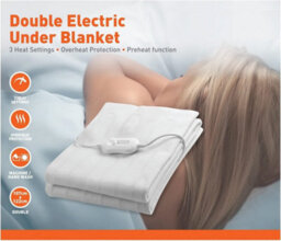 60W 3 Heat Setting Double Electric Blanket - White - thumbnail 2