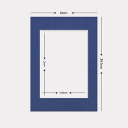 Ak Frames A4 Blue Picture Mounts To Fit A5 Aperture Size - Mount Board Only (No Frame Included) - thumbnail 3