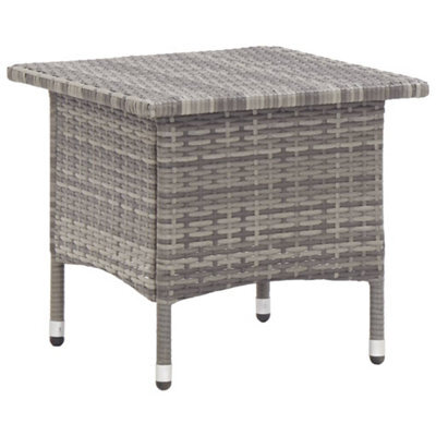 Berkfield Tea Table Grey 50X50X47 Cm Poly Rattan - image 1
