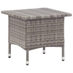 Berkfield Tea Table Grey 50X50X47 Cm Poly Rattan - thumbnail 1