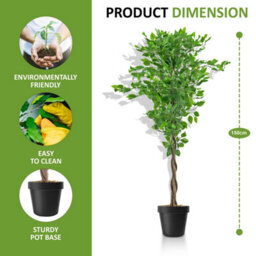 Crystals 150Cm Indoor Faux Ficus Tree Low Maintenance Decorative Plant - thumbnail 2