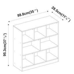 Urbn-Living Urbnliving 95Cm Height 8 Cube White Asymmetrical Storage Cabinet Wooden Bookcase Shelve Square Organiser - thumbnail 4