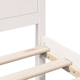 Berkfield Modern White Wood Bed Frame White Wood 100 X 200 Cm Durable - thumbnail 8