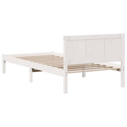 Berkfield Modern White Wood Bed Frame White Wood 100 X 200 Cm Durable - thumbnail 7