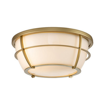 Luminosa Lighting Elstead Quoizel Chance Bathroom Ceiling Light Painted Natural Brass, Ip44 - image 1