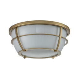 Luminosa Lighting Elstead Quoizel Chance Bathroom Ceiling Light Painted Natural Brass, Ip44 - thumbnail 2