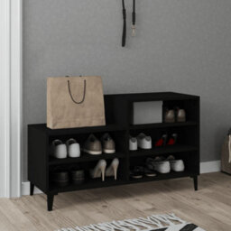 Berkfield Shoe Cabinet Black 102X36X60 Cm Engineered Wood - thumbnail 6