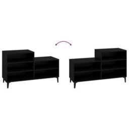 Berkfield Shoe Cabinet Black 102X36X60 Cm Engineered Wood - thumbnail 5